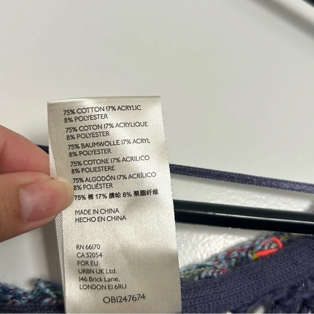 Free People Lake Life Pullover Sweater Bottled Blue Combo size small Chunky Knit - Picture 12 of 13